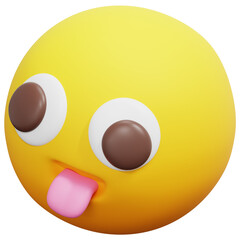 Fototapeta premium 3D Silly Tongue Out Emoji Icon
