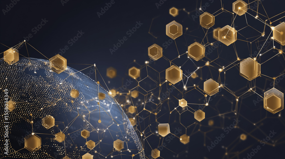 Wall mural background network points earth's surface wave background abstract digital wave background informati