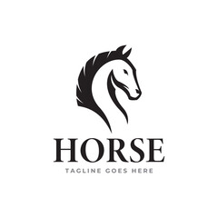 Simple concept horse logo design Vector