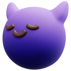 3D Smiling Devil Face Emoji Icon