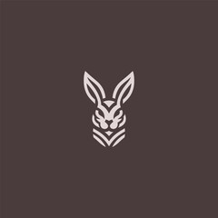 Abstract rabbit head logo in simple and modern design.