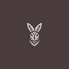 Abstract rabbit head logo in simple and modern design.