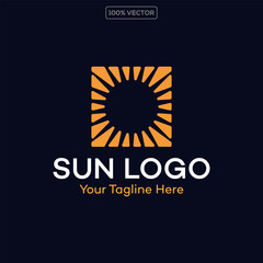 logo design sun modern simple illustration 03