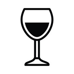 Wine Glass Icon Outline Vector Illustration