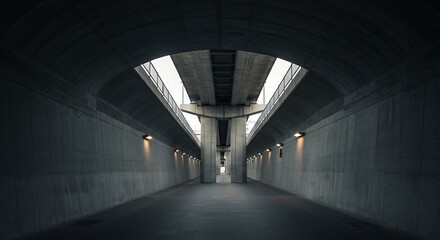 The underground passage under the bridge. Urban design