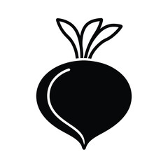 Beet Icon Outline Vector Illustration