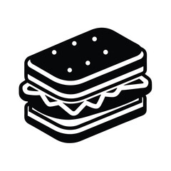 Breakfast Sandwich Icon Outline Vector Illustration
