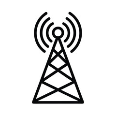 Cellular Tower Icon Outline Vector Illustration