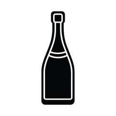 Champagne Bottle Icon Outline Vector Illustration
