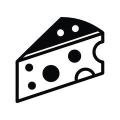 Cheese Slice Icon Outline Vector Illustration