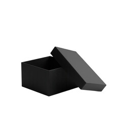 Fototapeta premium Open box isolated on transparent background for mockup, gift, and storage.