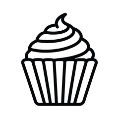 Cupcake Icon Outline Vector Illustration
