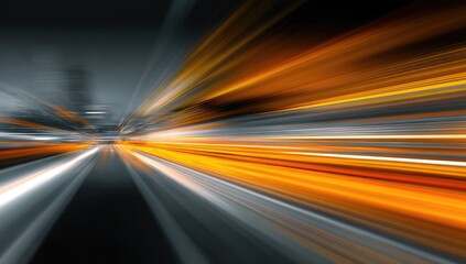 Blurry city streets, streaks of light