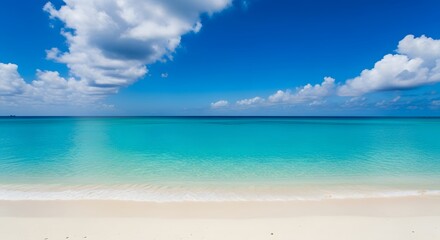 Stunning Turquoise Ocean Meets White Sandy Beach Tropical Paradise