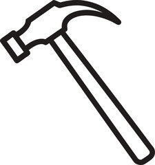 hammer outline vector illustration  on white background