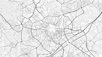 Obraz premium Montpellier City Map. Minimalist black and white line art poster for printing, wallpaper, wall art for home and office decor