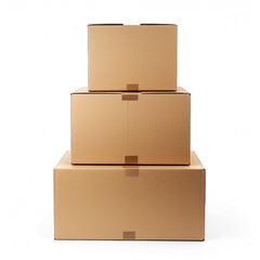 Three cardboard boxes stacked on top of each other.