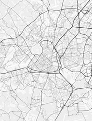 Lille City Map. Minimalist black and white line art poster for printing, wallpaper, wall art for home and office decor