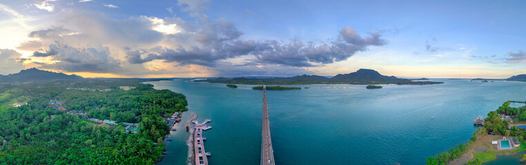 Panoramic View of San Juanico Bridge Between Leyte and Samar