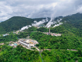 Green renewable energy. Geothermal power plants in Ormoc Leyte Philippines. 