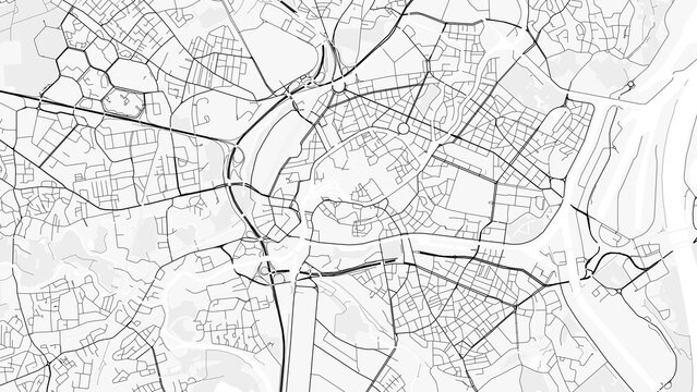 Strasbourg City Map. Minimalist black and white line art poster for printing, wallpaper, wall art for home and office decor