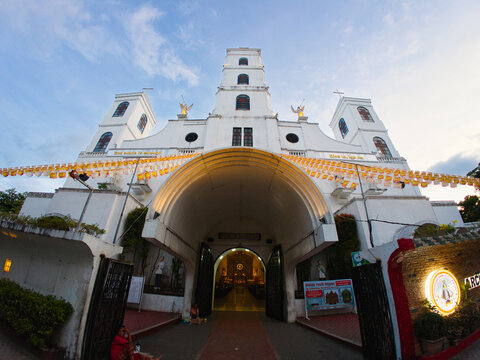 Tacloban, Leyte, Philippines - June 6th 2025 - Facade of the Archdiocesan Shrine of Santo Ni&ntilde;o Parish Church, Tacloban
