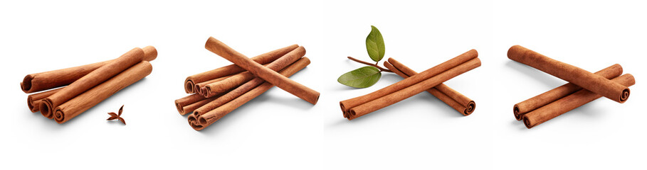 Cinnamon sticks against a transparent background