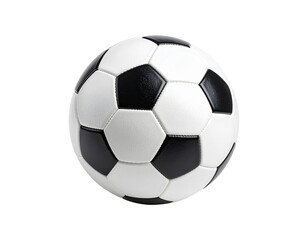 Naklejka premium Isolated soccer ball football black and white sport equipment object on transparent background