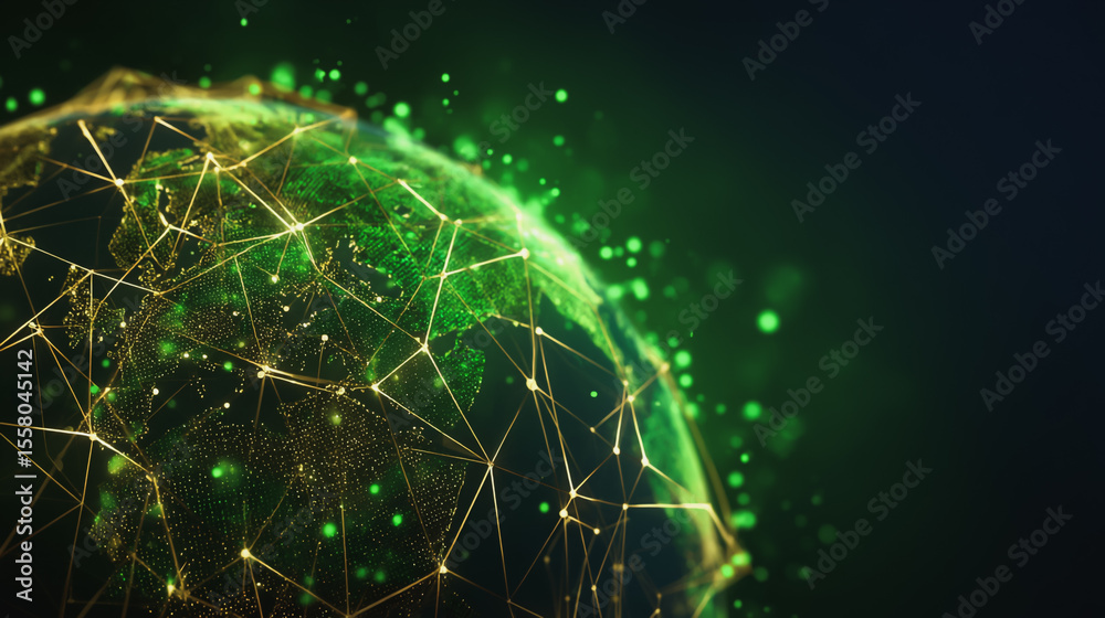 Wall mural background network points earth's surface wave background abstract digital wave background informati