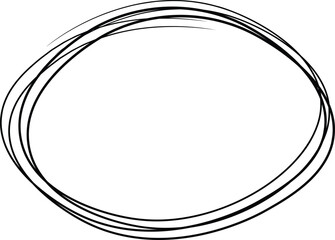 Hand-Drawn Sketchy Oval Frame Element