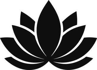 Lotus Flower Silhouette Icon  on white background