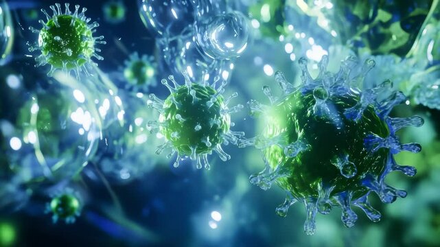Microscopic World Virus Cell Medical Health Science Background