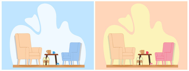 Illustration of Babalar Günü or Father's Day, Symbolic Traces of Father and Son,illustration set represents the warmth and simplicity of Father's Day or Babalar Günü through symbolic everyday objects