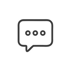 Chat message icon with three dots in a speech bubble for messaging apps. Suitable for app designs and digital communication projects.