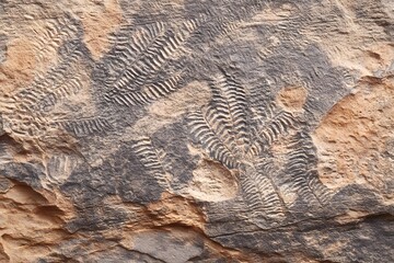 Ancient fern fossils preserved in stone, telling a story of prehistoric life