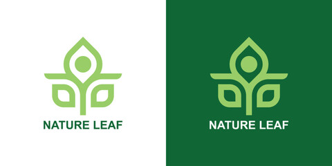 logo design people and leaf,design wellness nature modern elegant.