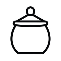 Sugar Bowl Icon Outline Vector Illustration