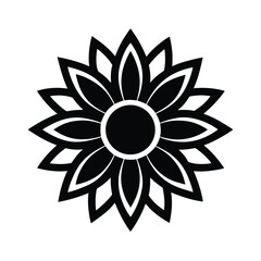 Sunflower Icon Outline Vector Illustration