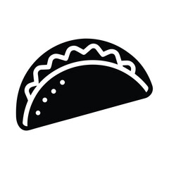 Taco Icon Outline Vector Illustration