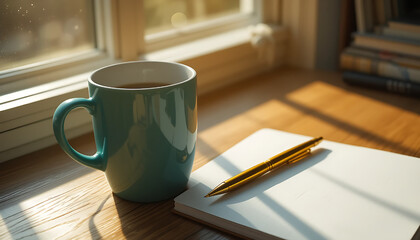 cup of coffee and notebook