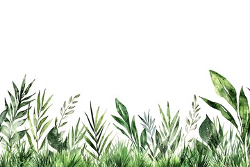 Obraz premium Lush Greenery and Botanical Elements with White Background for Elegant Design Projects