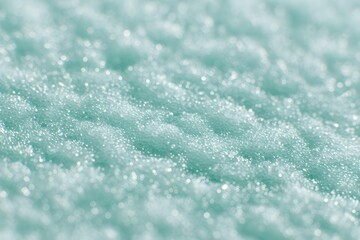 Sparkling, crystalline snow. The snow glistens in the sunlight, with a close-up view