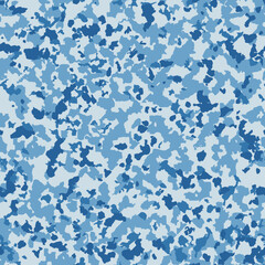 Vector blue camouflage seamless pattern. Hunting background. Duck camouflage pattern. Digital abstract camouflage background