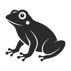 Frog Silhouette Icon – Minimal Flat Vector Style Animal Illustration