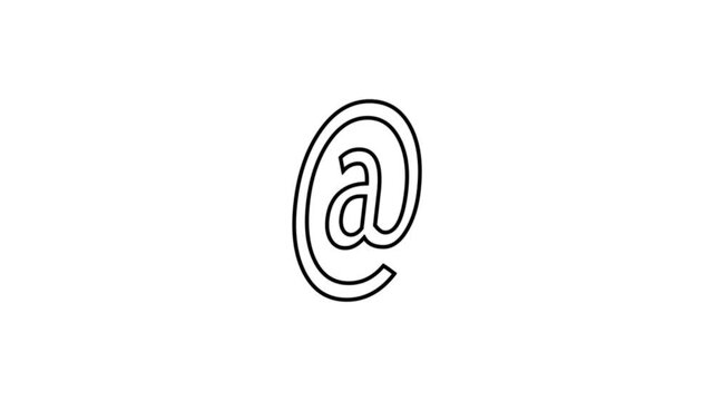 email, at sign icon, at-symbol, arroba, e-mail communication concept. cartoon, illustration, sketch, clip art, Alpha channel.