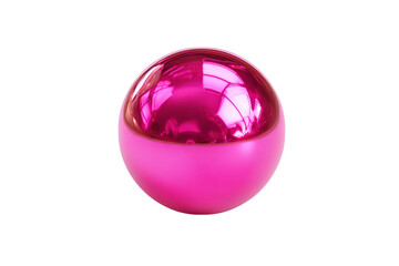 Fototapeta premium Shiny Pink Sphere on A Vivid, Reflective, and Smooth 3D Render of a Perfect Orb isolated on transparent background