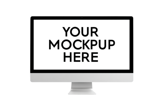 All-in-One Desktop Computer Mockup on A Sleek, Modern Device Perfect for Displaying Your Designs, Applications isolated on transparent background - Powered by Adobe