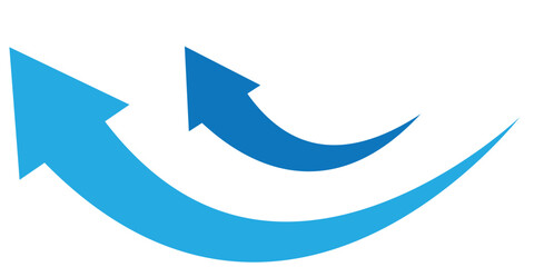 Set Long Blue Curve Arrow icon. Blue curve arrow icon set. Long Arrow icon set. Curve arrow set. Variety Long Blue Curve Arrow Design, Vector illustration. EPS 10