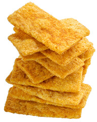 Corn chips Sichuan pepper flavor isolated on white background, Corn chips or Healthy Multi Grain Chips on white PNG File.