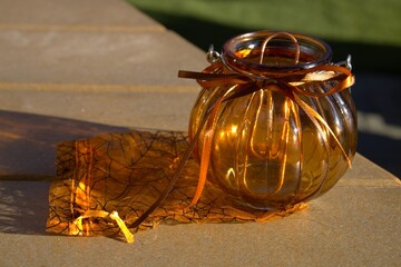 pumpkin shaped bronze orange decoration